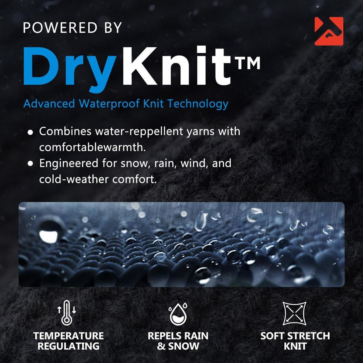Wasserfeste Merino-Wollmütze mit Ohrenklappen Schwarz XL-XXL