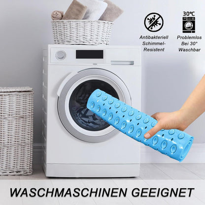 Rutschfeste Duschmatte 80x80 cm – Meeresblau mit Haken