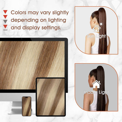 Echthaar Zopf Extension Ascheblond/Blond 40cm – Volumenerweiterung