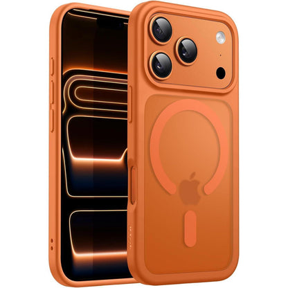 Magnetische Hülle für iPhone 17 Pro Max 6,9 Zoll, MagSafe, Matt Orange