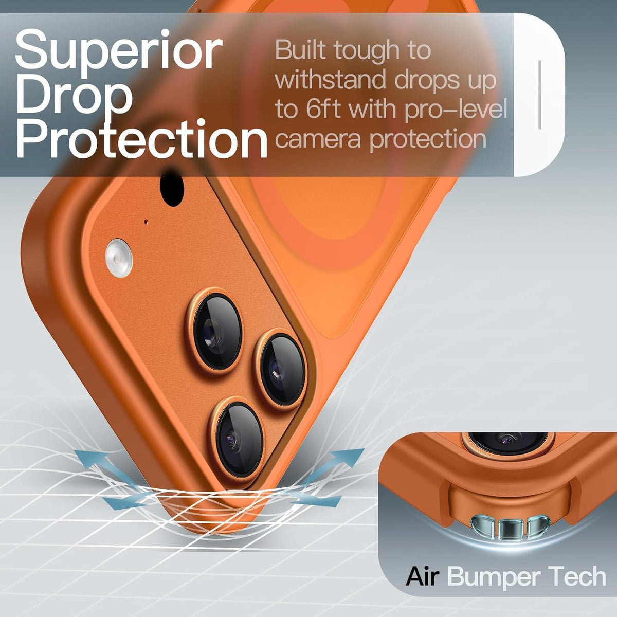 Magnetische Hülle für iPhone 17 Pro Max 6,9 Zoll, MagSafe, Matt Orange