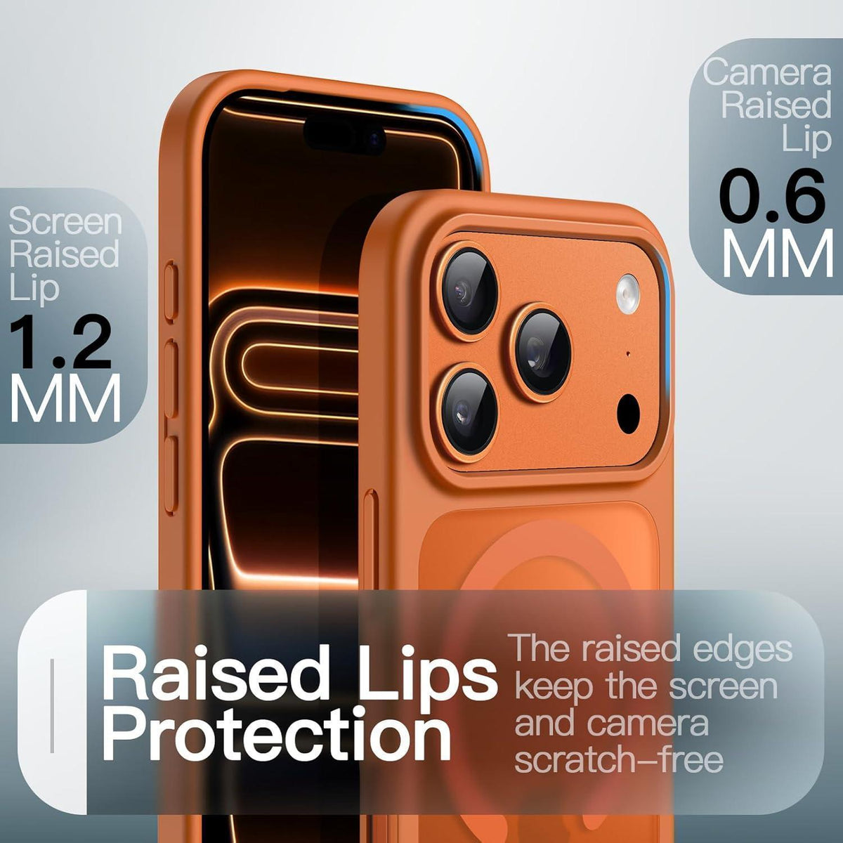 Magnetische Hülle für iPhone 17 Pro Max 6,9 Zoll, MagSafe, Matt Orange