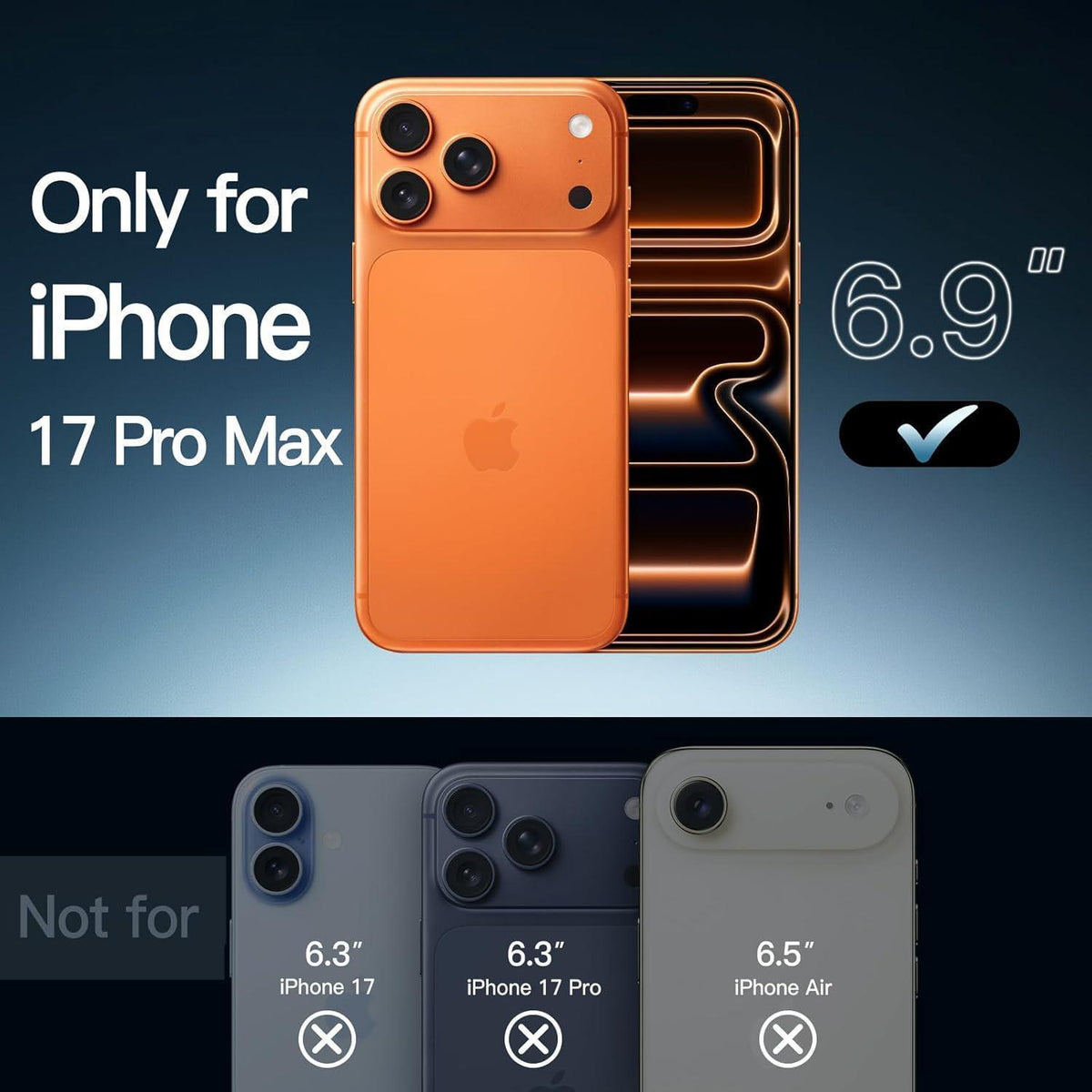 iPhone 17 Pro Max Hülle transparent orange, stoßfest