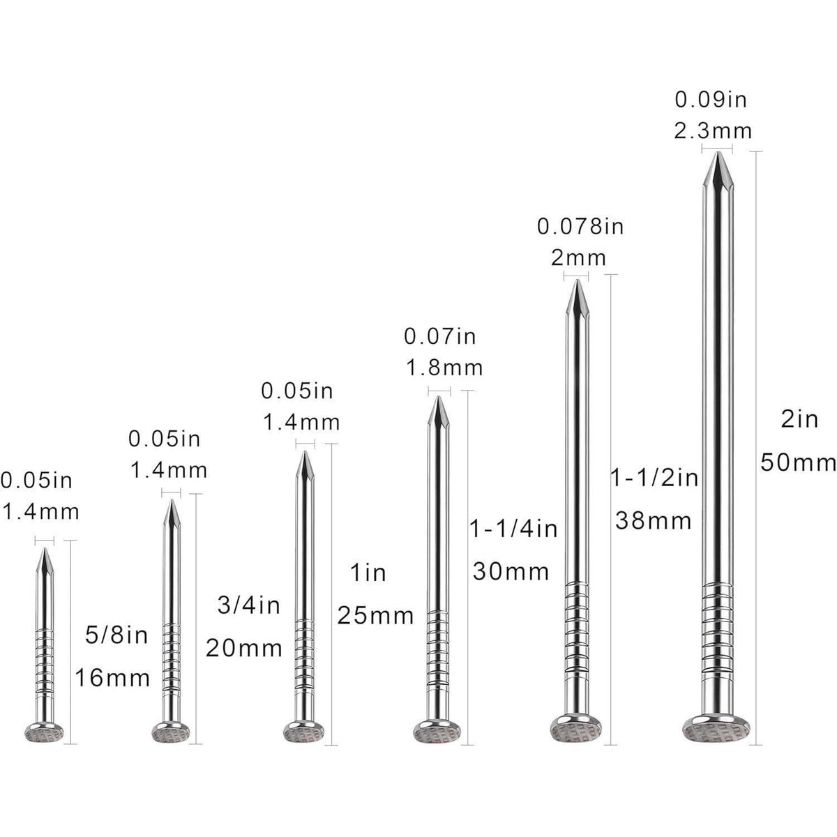 Edelstahl Nägel 25mm für Holzbearbeitung & Aufhängen (180 Stück)
