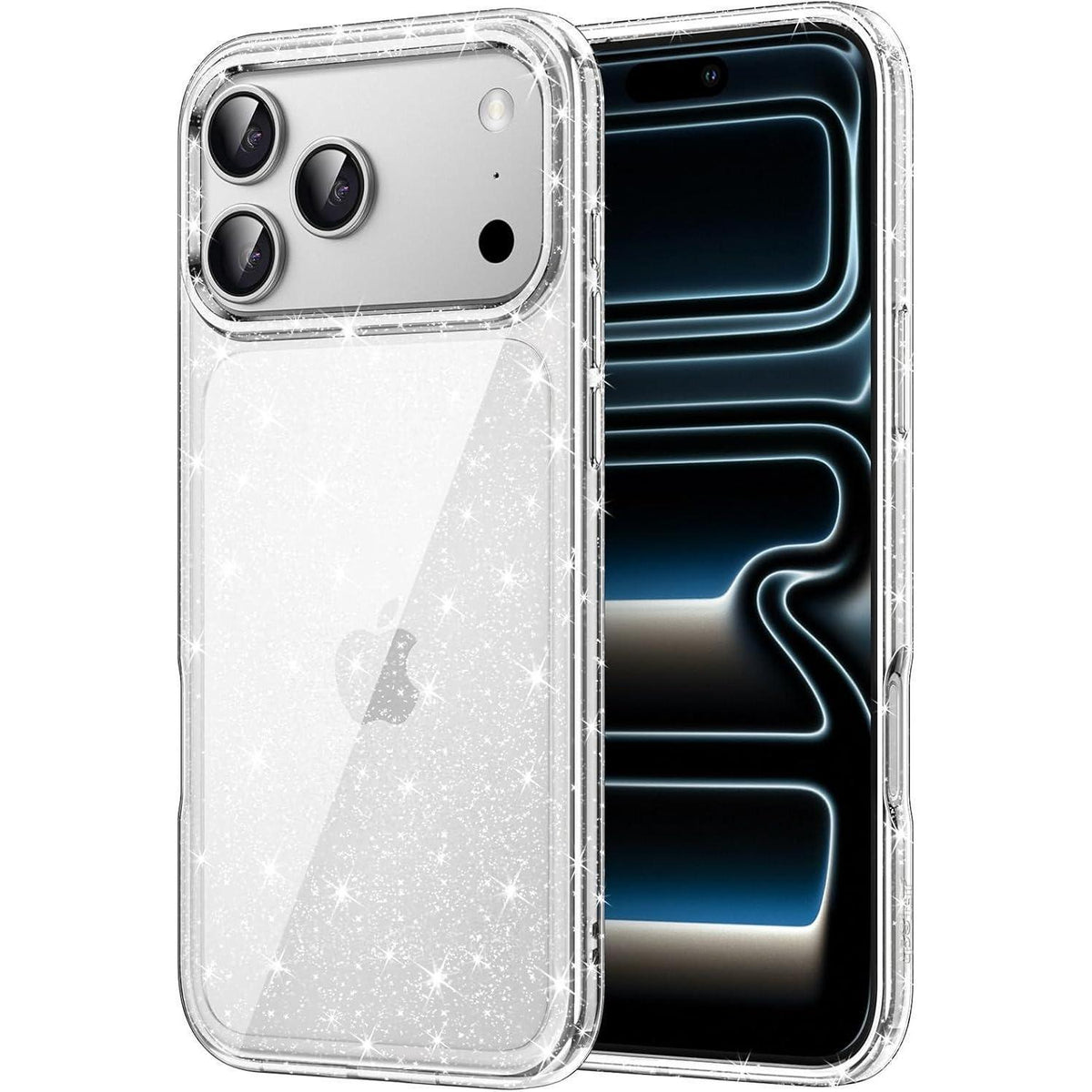 Glitzer Hülle für iPhone 17 Pro 6,3 Zoll, Stoßfest, Transparent