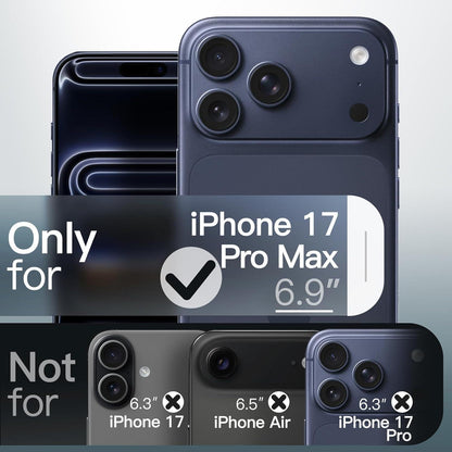 JETech Matt Hülle für iPhone 17 Pro Max, Stoßfest, Dunkelblau