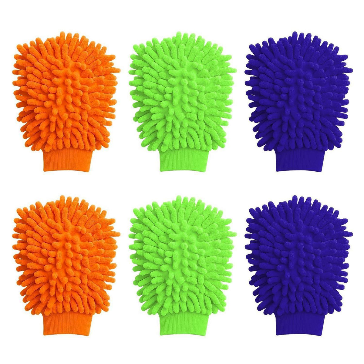 6x Mikrofaser Waschhandschuhe Auto Reinigung Set – Schonend & Vielseitig