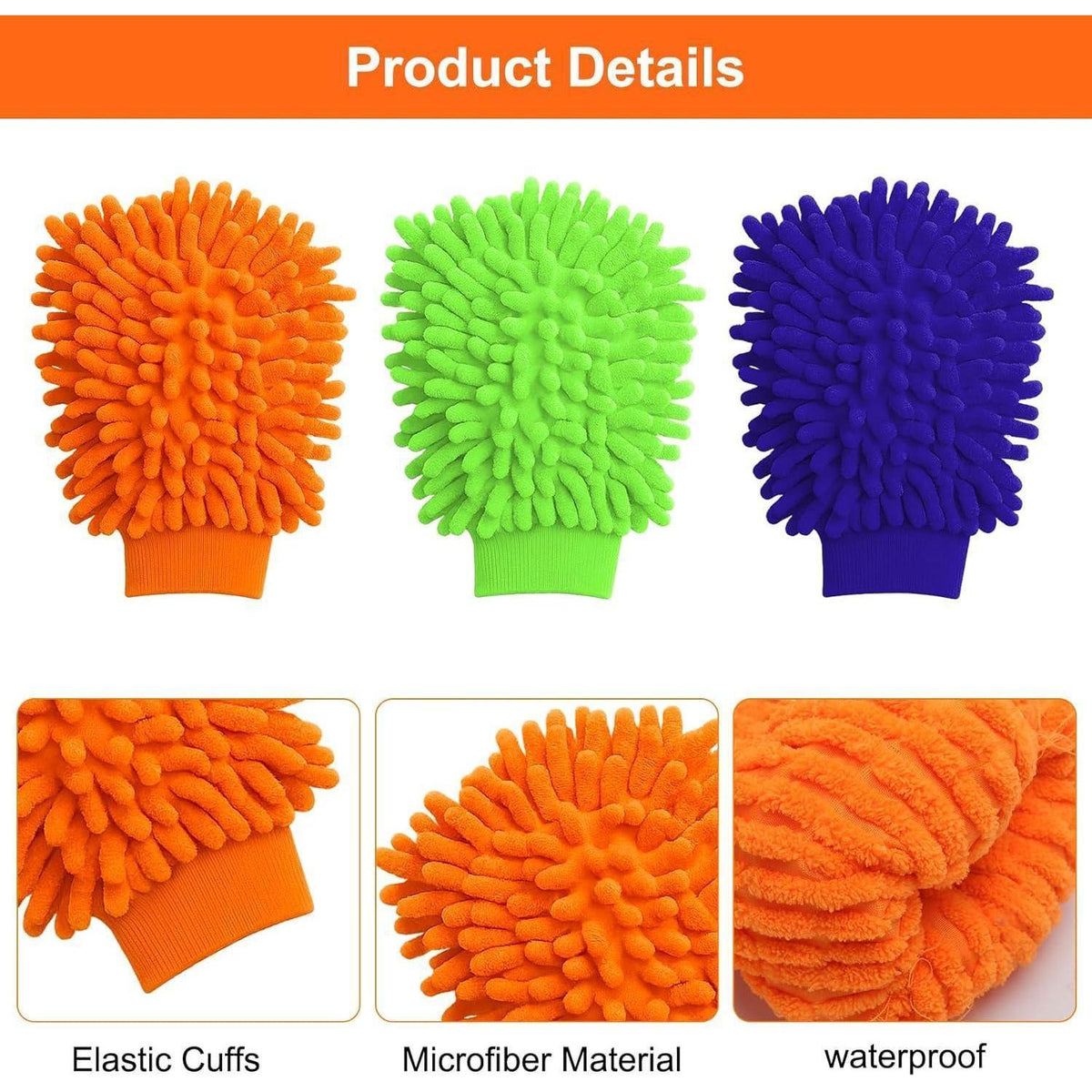 6x Mikrofaser Waschhandschuhe Auto Reinigung Set – Schonend & Vielseitig