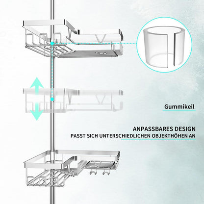 Teleskop Duschregal Edelstahl – Bohrlos & Verstellbar