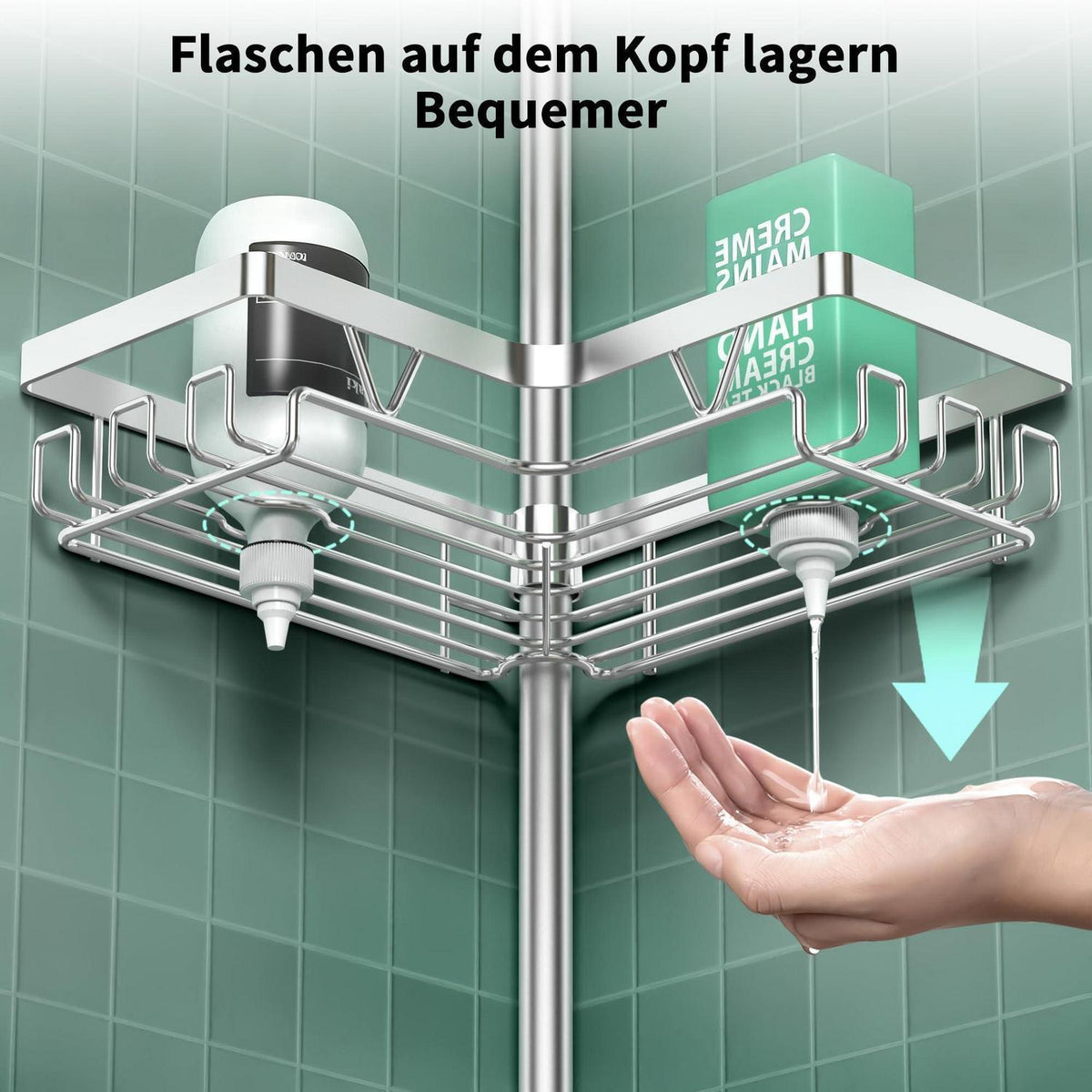 Teleskop Duschregal Edelstahl – Bohrlos & Verstellbar