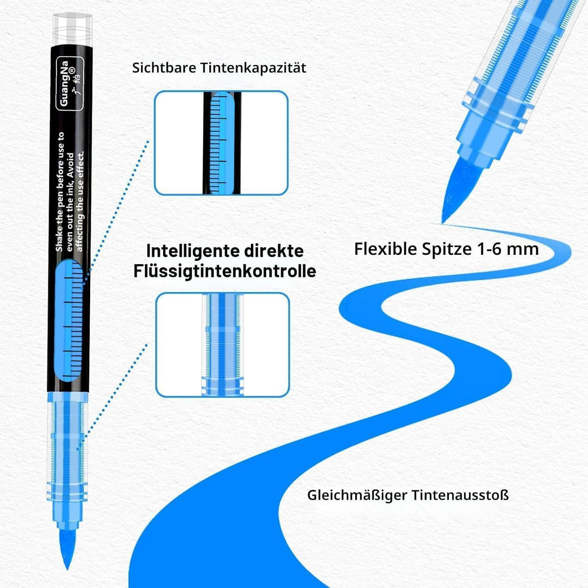 Acrylmarker Set 288 Farben mit Pinselspitze – Wasserfest & Vielseitig
