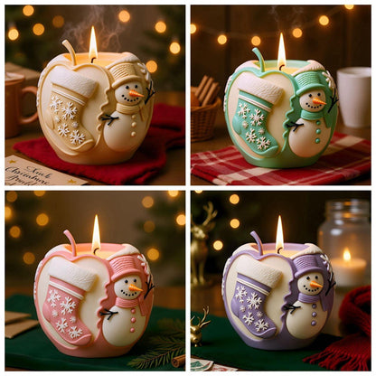 3D Silikon Weihnachtsformen Set - Apfel, Socken, Schneemann