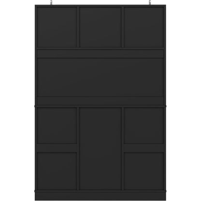 Küchenschrank Schwarz mit Weinregal & Verstellbaren Ablagen (120x40x188cm)