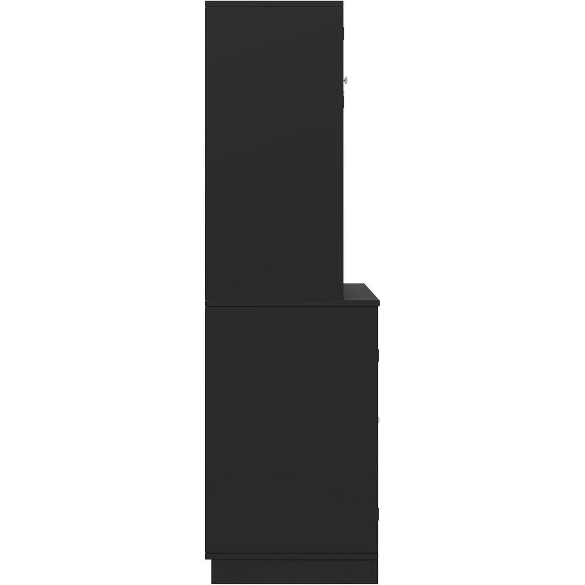 Küchenschrank Schwarz mit Weinregal & Verstellbaren Ablagen (120x40x188cm)