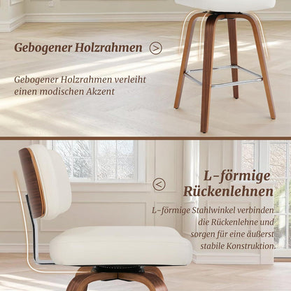 Drehbarer Barhocker 3er Set – Weiß, 67cm Höhe
