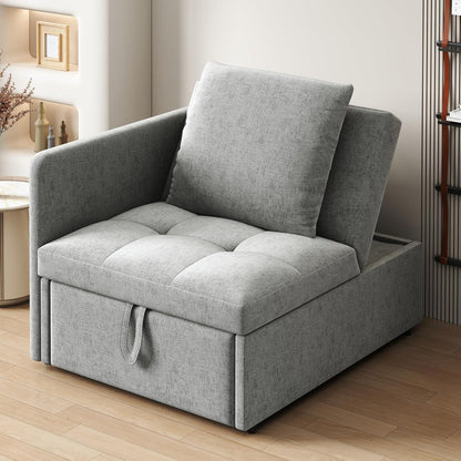 Schlafsofa Klein – 3-in-1 Schlafsessel mit Bettfunktion (Hellgrau)