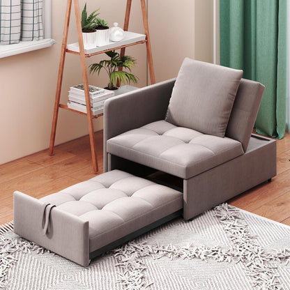 Schlafsofa Klein – 3-in-1 Schlafsessel mit Bettfunktion (Grau)