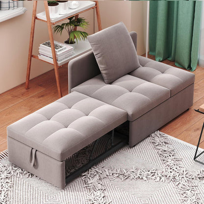 Schlafsofa Klein – 3-in-1 Schlafsessel mit Bettfunktion (Grau)