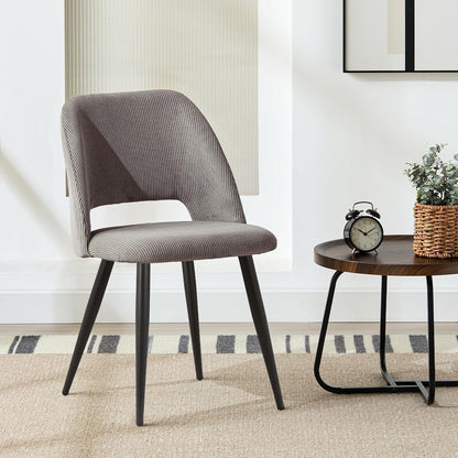 Esszimmerstühle 4er Set Kordsamt Braun Ergonomisch