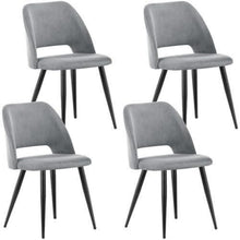 Esszimmerstühle Set 4 Grau, Kordsamt Gepolstert & Robust