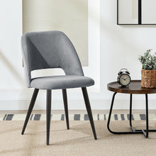 Esszimmerstühle Set 4 Grau, Kordsamt Gepolstert & Robust