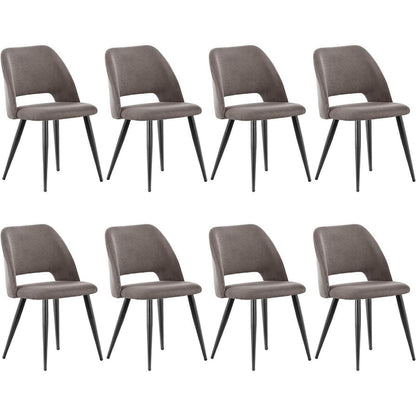 8 Esszimmerstühle Kordsamt Gepolstert Braun