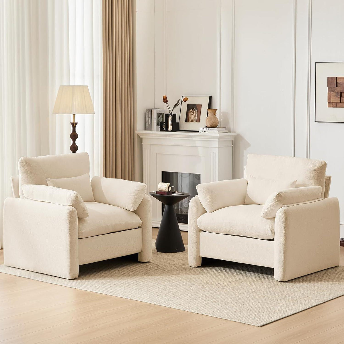 2er Set Ohrensessel – Bequeme Polster-Sessel für Wohnzimmer & Schlafzimmer