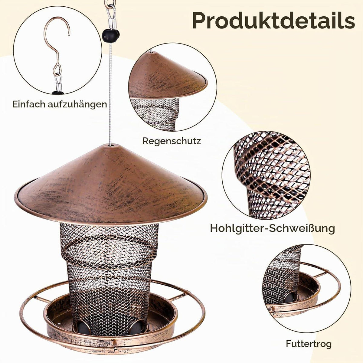 Vogelhaus zum Aufhängen – Futterstation für Garten & Balkon
