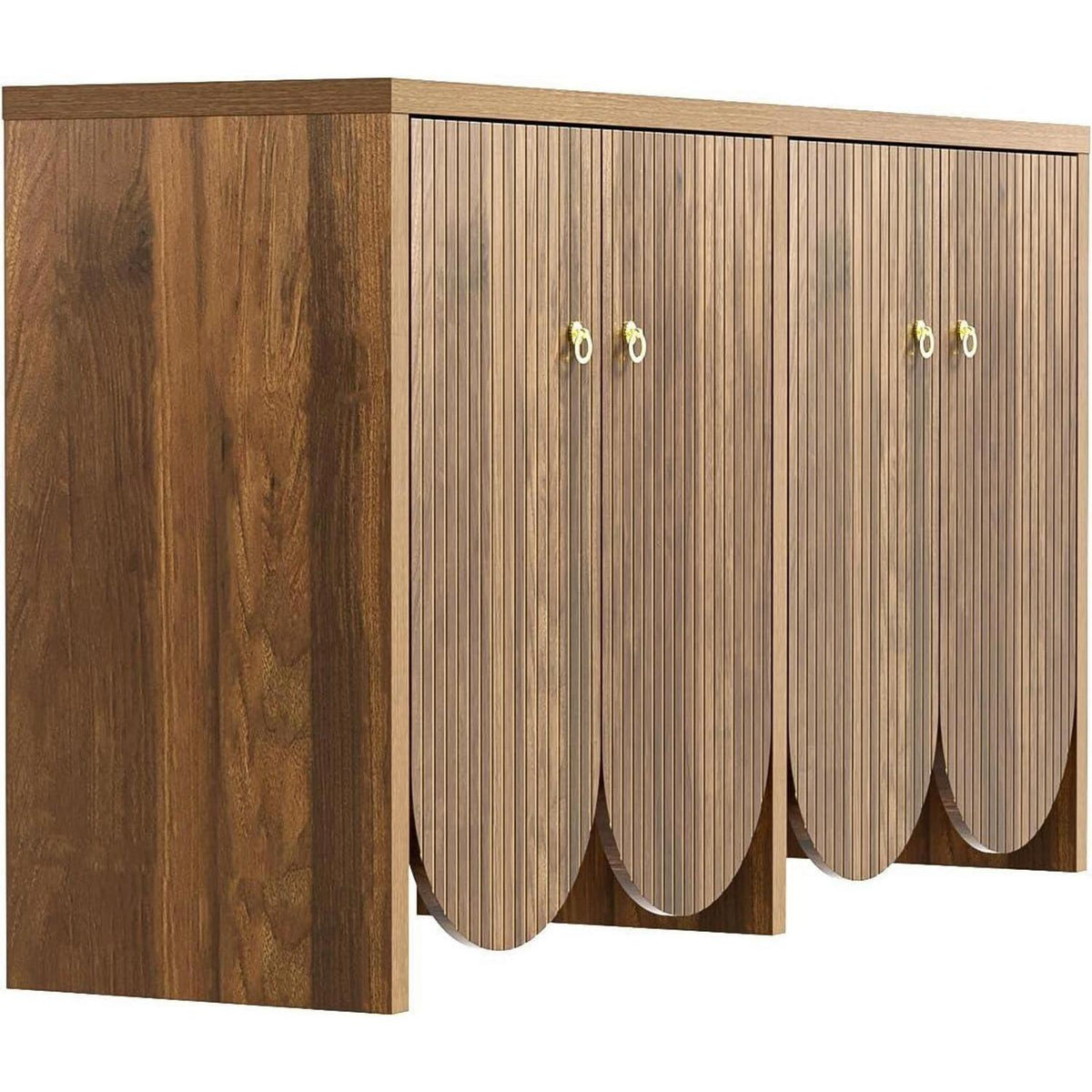 Holz Sideboard mit Schubladen & Verstellbaren Regalen (147x40x80)