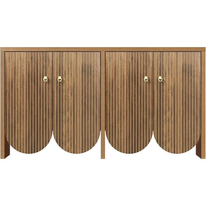 Holz Sideboard mit Schubladen & Verstellbaren Regalen (147x40x80)