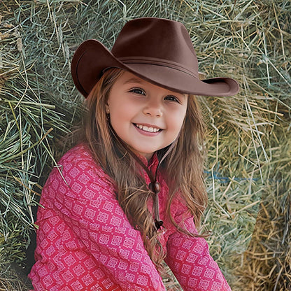 Cowboyhut Kinder Fedora Westernhut mit Gürtel & Krempe