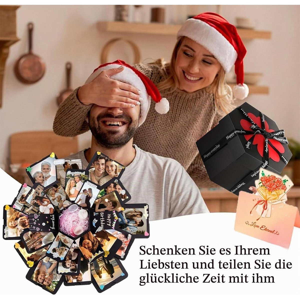 Explosionsbox DIY Geschenkbox für Valentinstag & Geburtstag