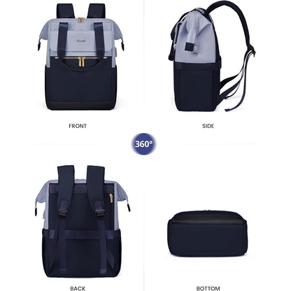 Laptop Rucksack 17,3 Zoll wasserdicht für Uni Büro Arbeit Hellblau Marineblau