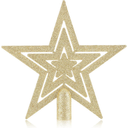Weihnachtsbaumspitze Stern 21cm roségold Kunststoff bruchsicher