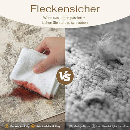 Abstraktes Wohnzimmer Teppich 240x300 cm – Vintage & Waschbar