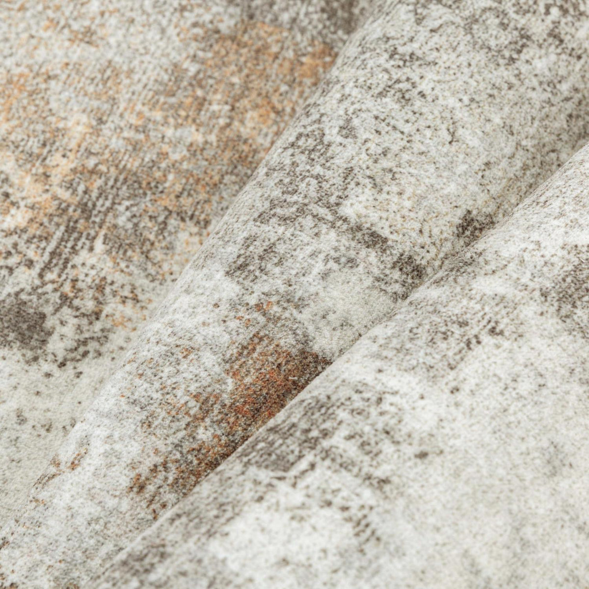Abstraktes Wohnzimmer Teppich 200x300cm – Rutschfest, Waschbar, Orange-Grau