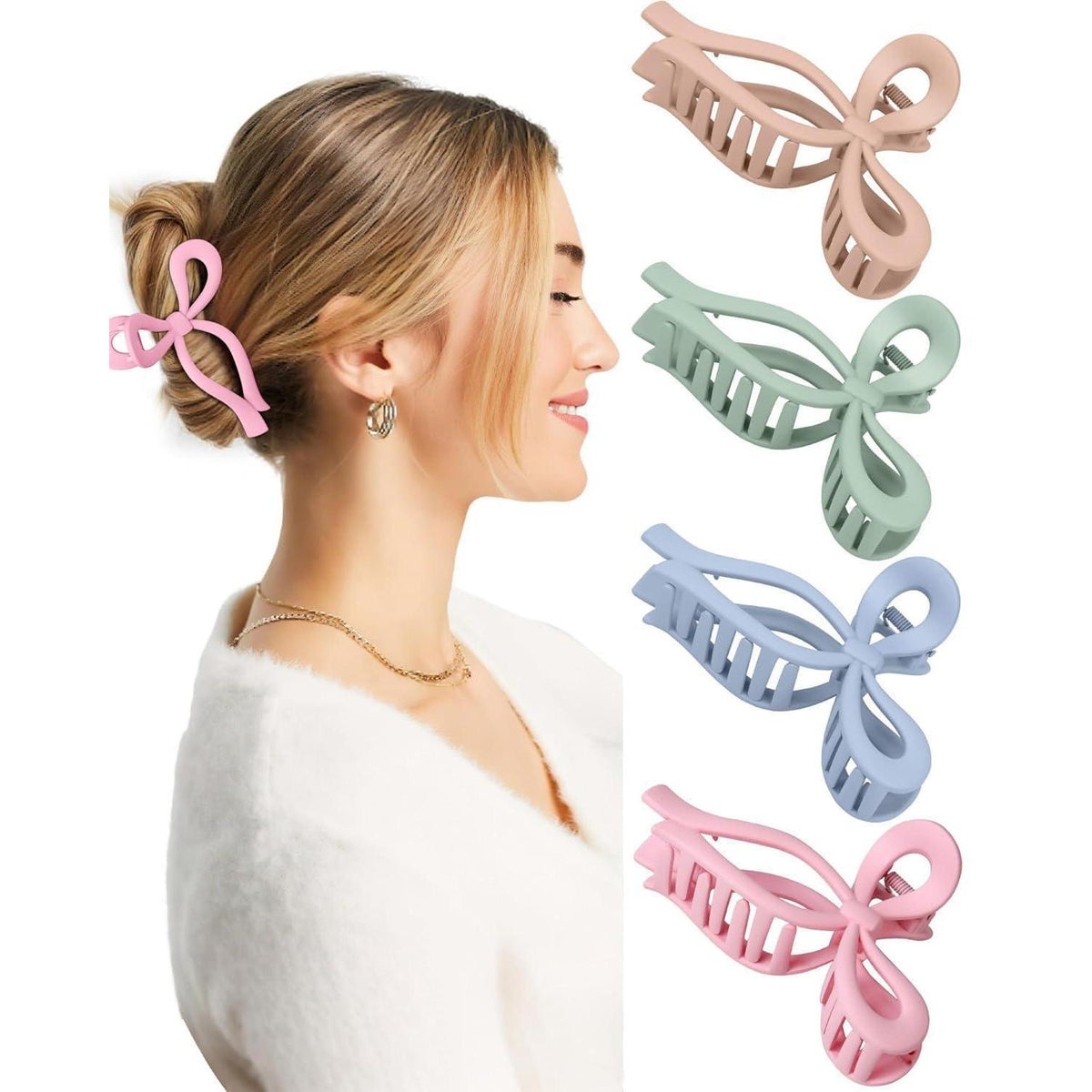 Haarklammern Schleife Schmetterling 4er Set 11cm Damen & Mädchen