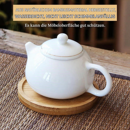 12 Holz Untersetzer Rund Bambus - Coasters zum Basteln & Verschenken