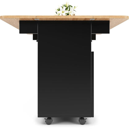 Kücheninsel mit Stauraum & klappbarem Esstisch (120x70x79.5cm)