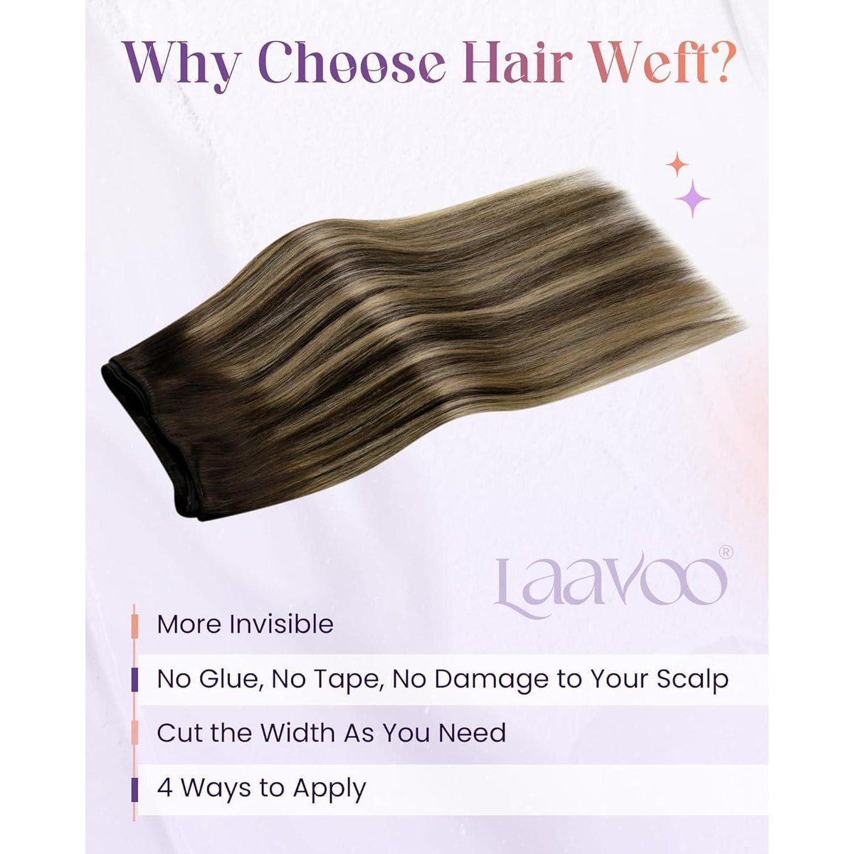 Echthaar Tressen Braun Balayage 40cm - 100g #4/27/4