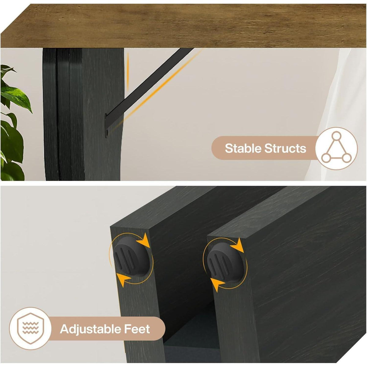Rustikaler Esstisch 160cm – MDF Landhausstil für 4-6 Personen