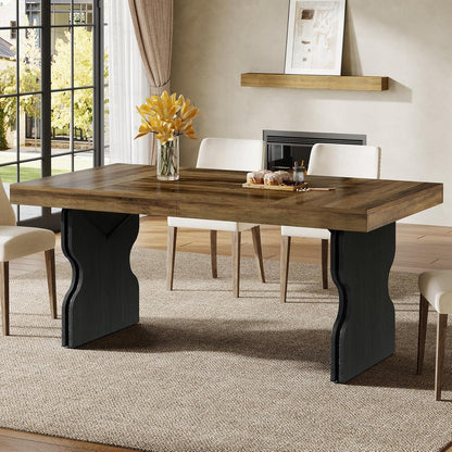 Rustikaler Esstisch 160cm – MDF Landhausstil für 4-6 Personen