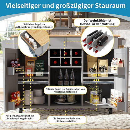 Kücheninsel Grau – Multifunktionale Speiseküche mit Stauraum