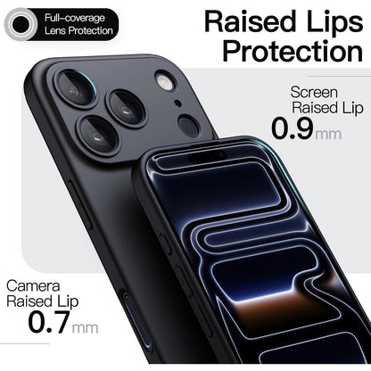 iPhone 17 Pro Max Hülle, ultradünn matt mit Kameraschutz, Schwarz