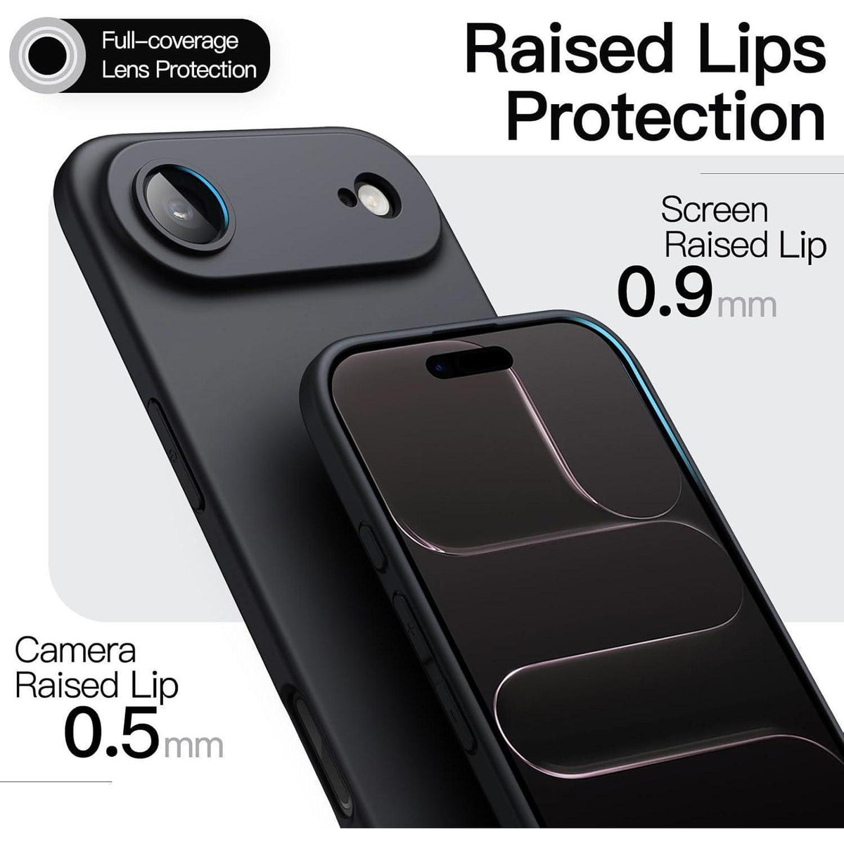 iPhone 17 Air Hülle, ultradünn matt mit Kameraschutz, Schwarz