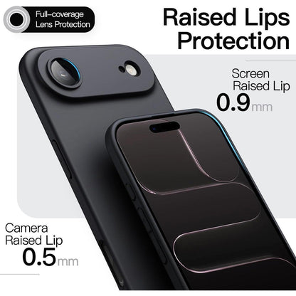 iPhone 17 Air Hülle, ultradünn matt mit Kameraschutz, Schwarz