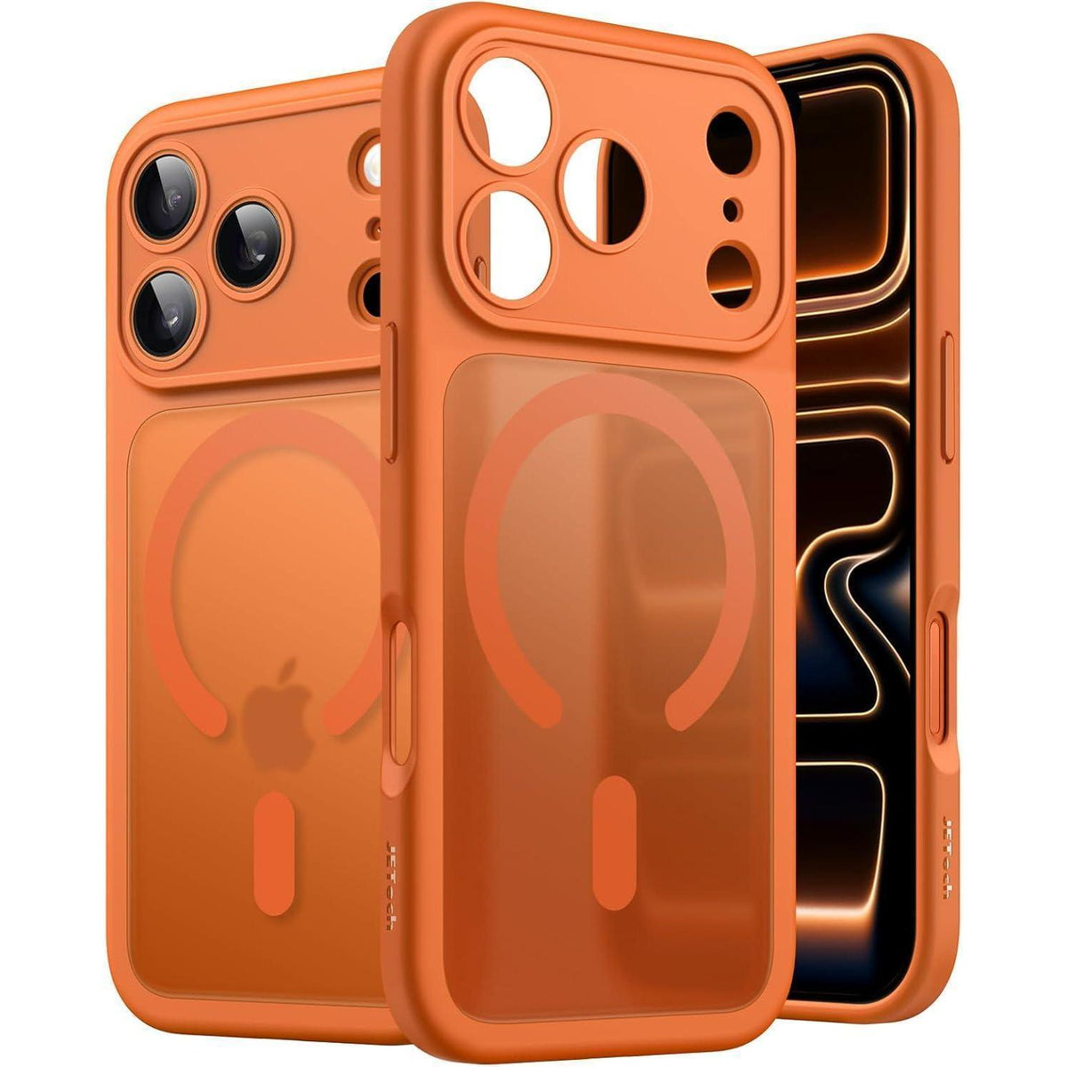 Magnetische Hülle für iPhone 17 Pro 6,3 Zoll, transluzent matt, orange