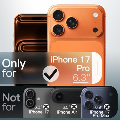 Magnetische Hülle für iPhone 17 Pro 6,3 Zoll, transluzent matt, orange
