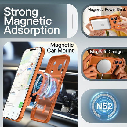 Magnetische Hülle für iPhone 17 Pro 6,3 Zoll, transluzent matt, orange