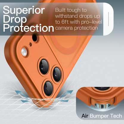 Magnetische Hülle für iPhone 17 Pro 6,3 Zoll, transluzent matt, orange